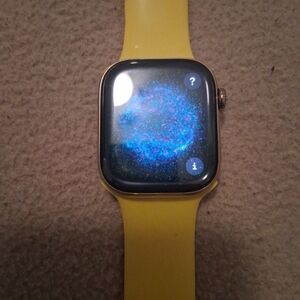 Gold Smartwatch with Yellow Strap
